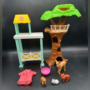 Mattel Barbie Careers Animal Rescuer Playset Vet Treehouse Clinic And Animals